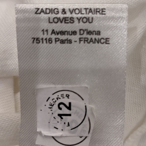 Zadig & Voltaire Tunisien Beaded Long Sleeve Skull Tee Size X Small Nwt ❤ - Picture 9 of 9